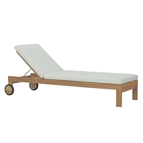 Modway Furniture Upland White Outdoor Patio Teak Chaise