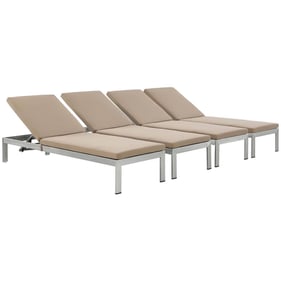 4 Modway Furniture Shore Silver Mocha Outdoor Chaise