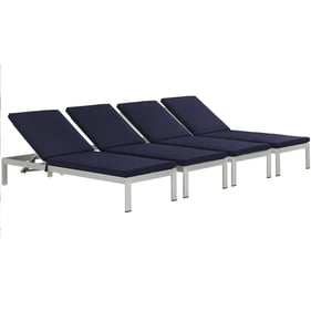 4 Modway Furniture Shore Silver Navy Outdoor Chaise