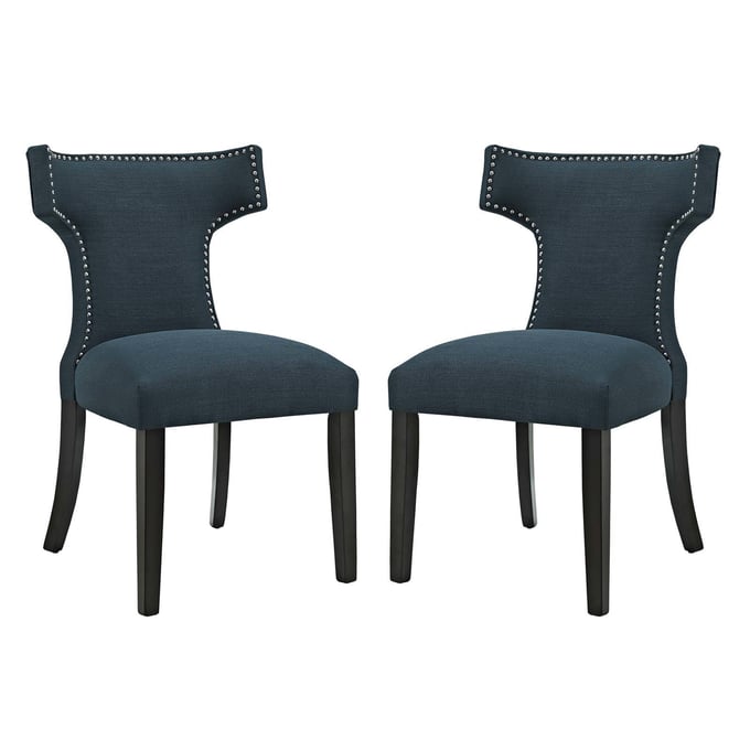 2 Modway Furniture Curve Azure Dining Side Chairs EEI-2741-AZU-SET