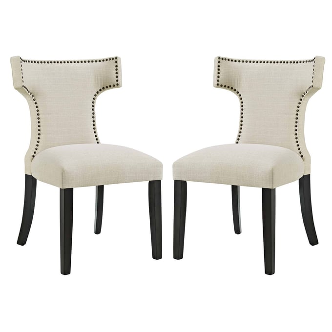 2 Modway Furniture Curve Beige Dining Side Chairs EEI-2741-BEI-SET