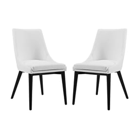 2 Modway Furniture Viscount White Vinyl Dining Side Chairs