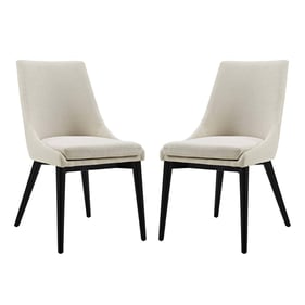 2 Modway Furniture Viscount Beige Fabric Dining Side Chairs