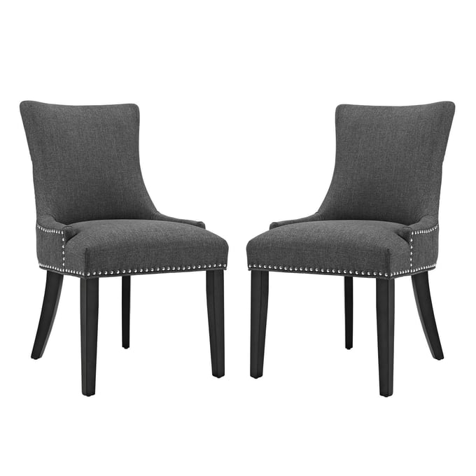 2 Modway Furniture mar Gray Fabric Dining Side Chairs EEI-2746-GRY-SET