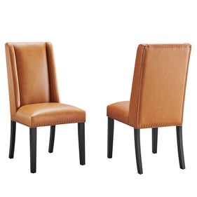 2 Modway Furniture Baron Tan Vinyl Dining Chairs