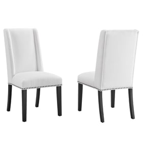 2 Modway Furniture Baron White Fabric Dining Chairs