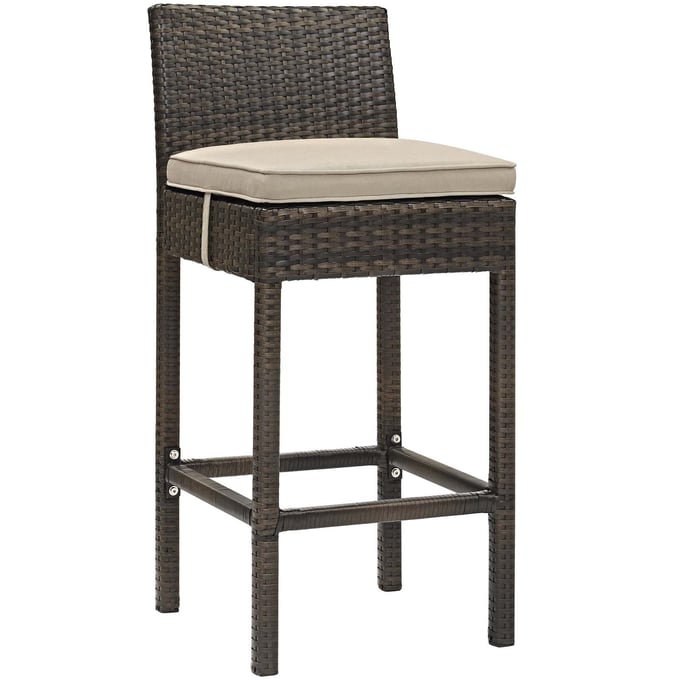 Modway Furniture Conduit Brown Beige Outdoor Patio Bar Stool EEI-2799-BRN-BEI