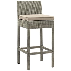 Modway Furniture Conduit Light Gray Beige Outdoor Patio Bar Stool