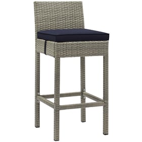 Modway Furniture Conduit Light Gray Navy Outdoor Patio Bar Stool