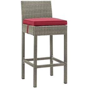 Modway Furniture Conduit Light Gray Red Outdoor Patio Bar Stool