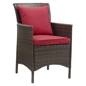 Modway Furniture Conduit Brown Red Outdoor Patio Dining Armchair