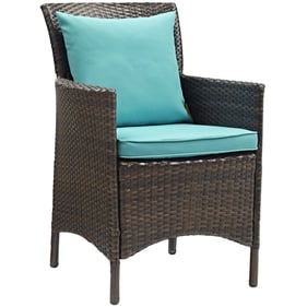 Modway Furniture Conduit Brown Turquoise Outdoor Patio Dining Armchair