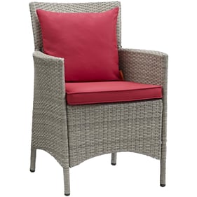 Modway Furniture Conduit Light Gray Red Outdoor Patio Dining Armchair