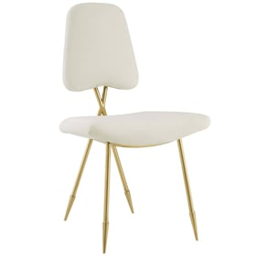 Modway Furniture Ponder Ivory Velvet Upholstered Dining Side Chair