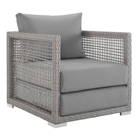 Modway Furniture Aura Gray Rattan Outdoor Patio Armchair