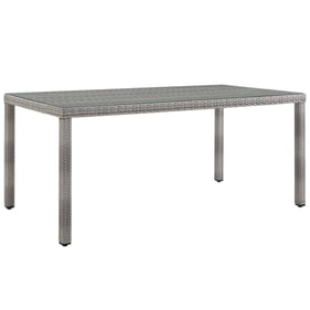 Modway Furniture Aura Gray 68 Inch Wicker Rattan Dining Table