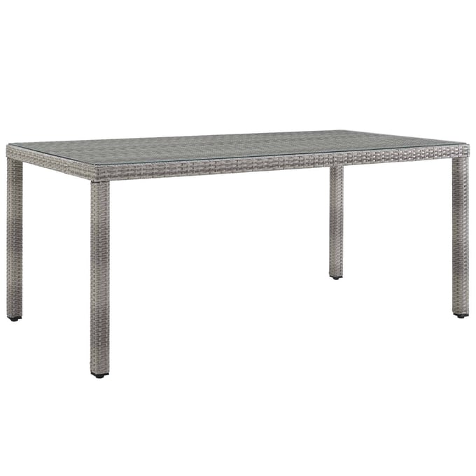 Modway Furniture Aura Gray 68 Inch Wicker Rattan Dining Table EEI-2921-GRY