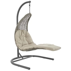 Modway Furniture Landscape Light Gray Beige Outdoor Patio Swing Chair