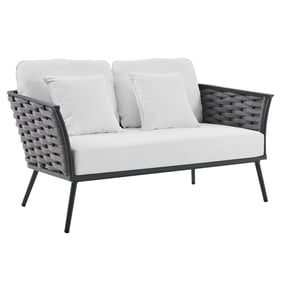 Modway Furniture Stance Gray White Outdoor Patio Loveseat