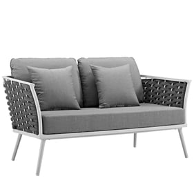 Modway Furniture Stance White Gray Outdoor Patio Loveseat