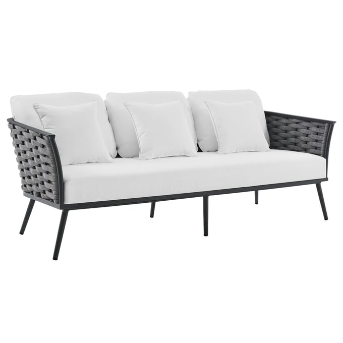 Modway Furniture Stance Gray White Outdoor Patio Sofa EEI-3020-GRY-WHI