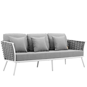 Modway Furniture Stance White Gray Outdoor Patio Sofa