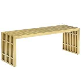 Modway Furniture Gridiron Gold Medium Stainless Steel Bench