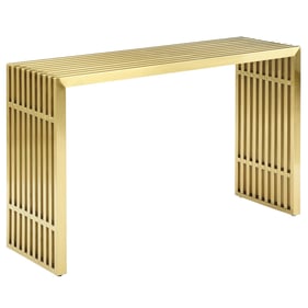 Modway Furniture Gridiron Gold Stainless Steel Console Table