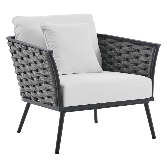 Modway Furniture Stance Gray White Outdoor Patio Armchair EEI-3054-GRY-WHI