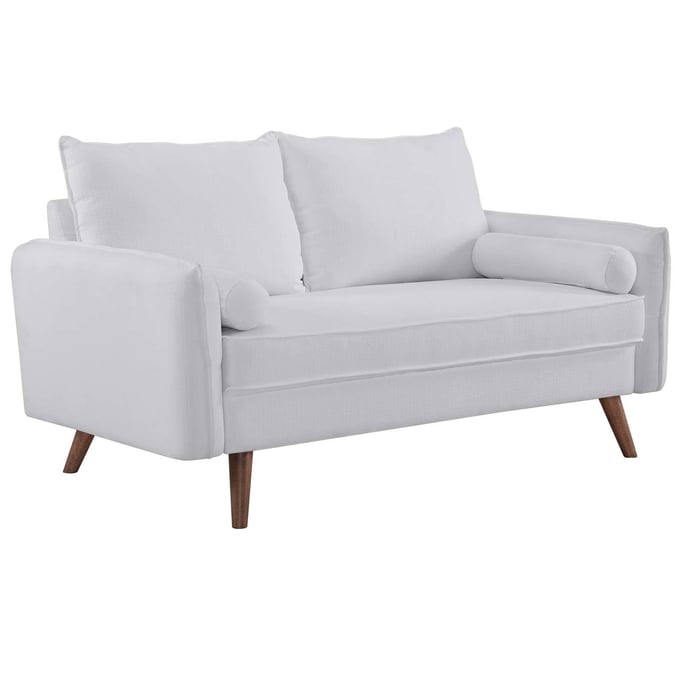 Modway Furniture Revive White Fabric Upholstered Loveseat EEI-3091-WHI