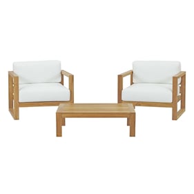 Modway Furniture Upland White 3pc Outdoor Patio Teak Set