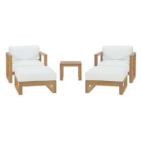 Modway Furniture Upland White 5pc Outdoor Patio Teak Set