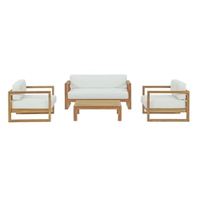 Modway Furniture Upland White 4pc Outdoor Patio Teak Set