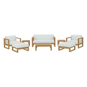 Modway Furniture Upland White 8pc Outdoor Patio Teak Set