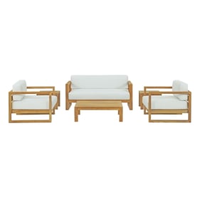 Modway Furniture Upland White 6pc Outdoor Patio Teak Set