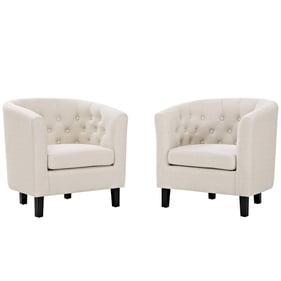 2 Modway Furniture Prospect Beige Fabric Armchairs