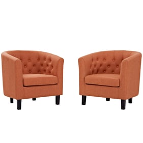 2 Modway Furniture Prospect Orange Fabric Armchairs