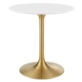 Modway Furniture Lippa Gold White 28 Inch Round Dining Table