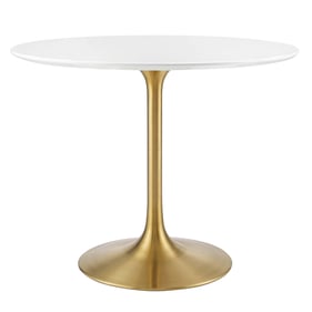 Modway Furniture Lippa Gold White 36 Inch Round Dining Table