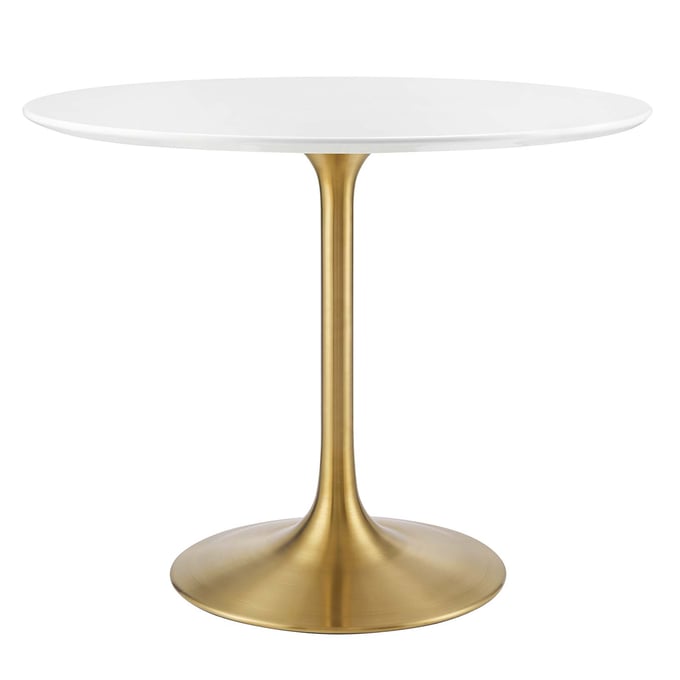 Modway Furniture Lippa Gold White 36 Inch Round Dining Table EEI-3209-GLD-WHI