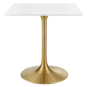 Modway Furniture Lippa Gold White 28 Inch Square Dining Table