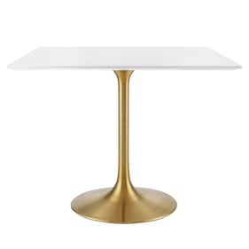 Modway Furniture Lippa Gold White 36 Inch Square Dining Table