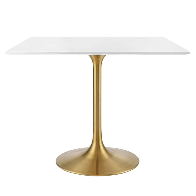 Modway Furniture Lippa Gold White 36 Inch Square Dining Table EEI-3212-GLD-WHI