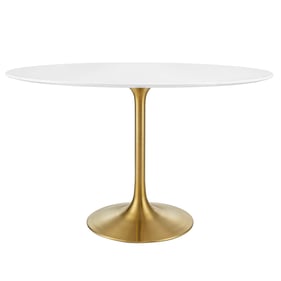 Modway Furniture Lippa Gold White 48 Inch Oval Dining Table