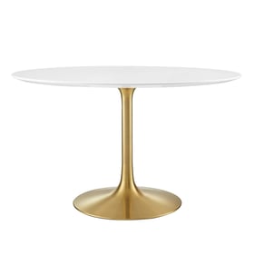 Modway Furniture Lippa Gold White 47 Inch Round Dining Table