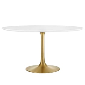 Modway Furniture Lippa Gold White 54 Inch Round Dining Table