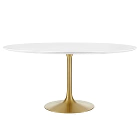 Modway Furniture Lippa Gold White 60 Inch Round Dining Table