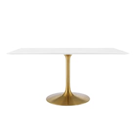 Modway Furniture Lippa Gold White 60 Inch Rectangle Dining Table