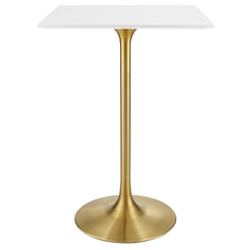 Modway Furniture Lippa Gold White 28 Inch Square Bar Table