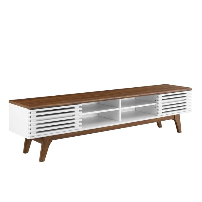 Modway Furniture Render Walnut White TV Stand EEI-3303-WAL-WHI